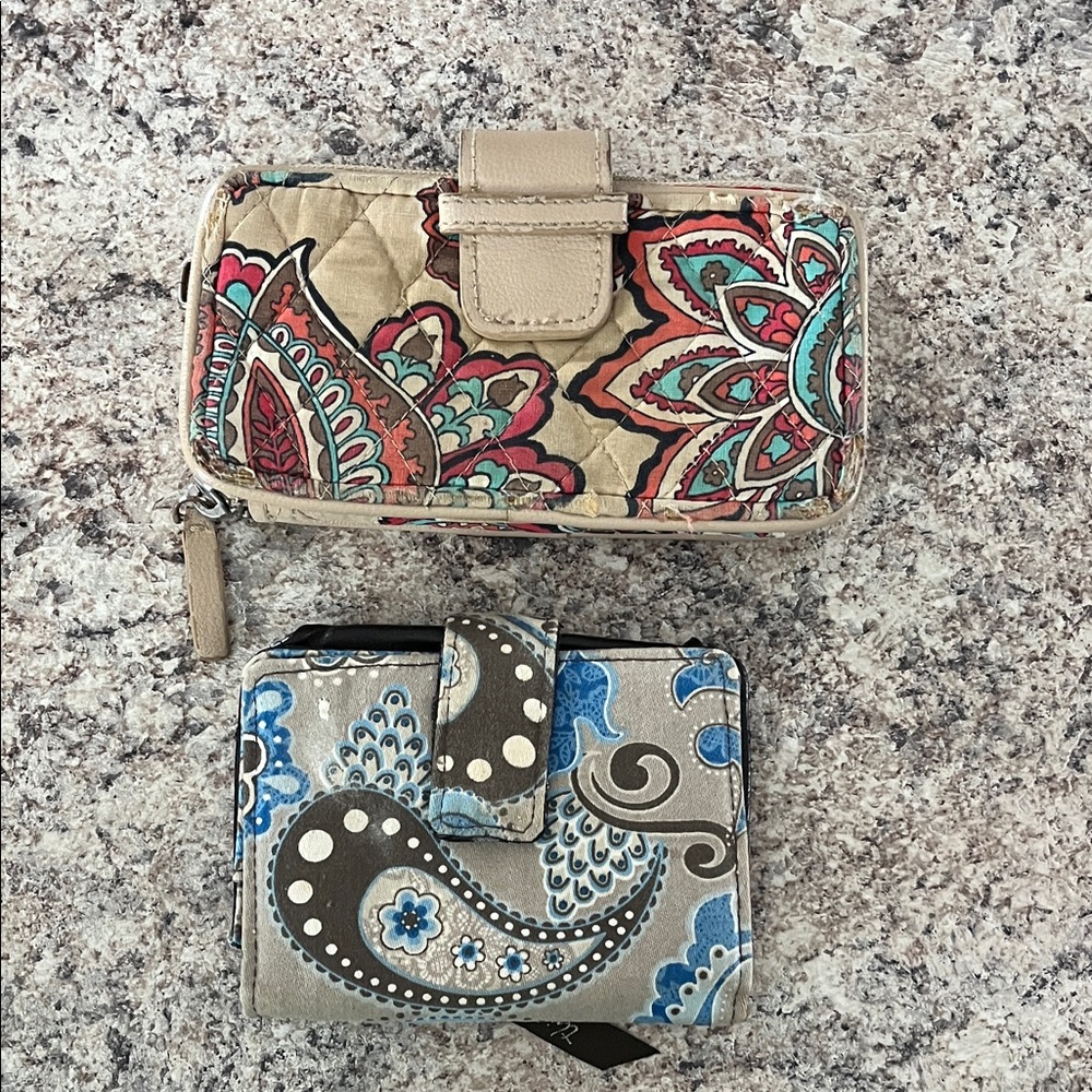 2 Vera Bradley Colorful Paisley Wallets